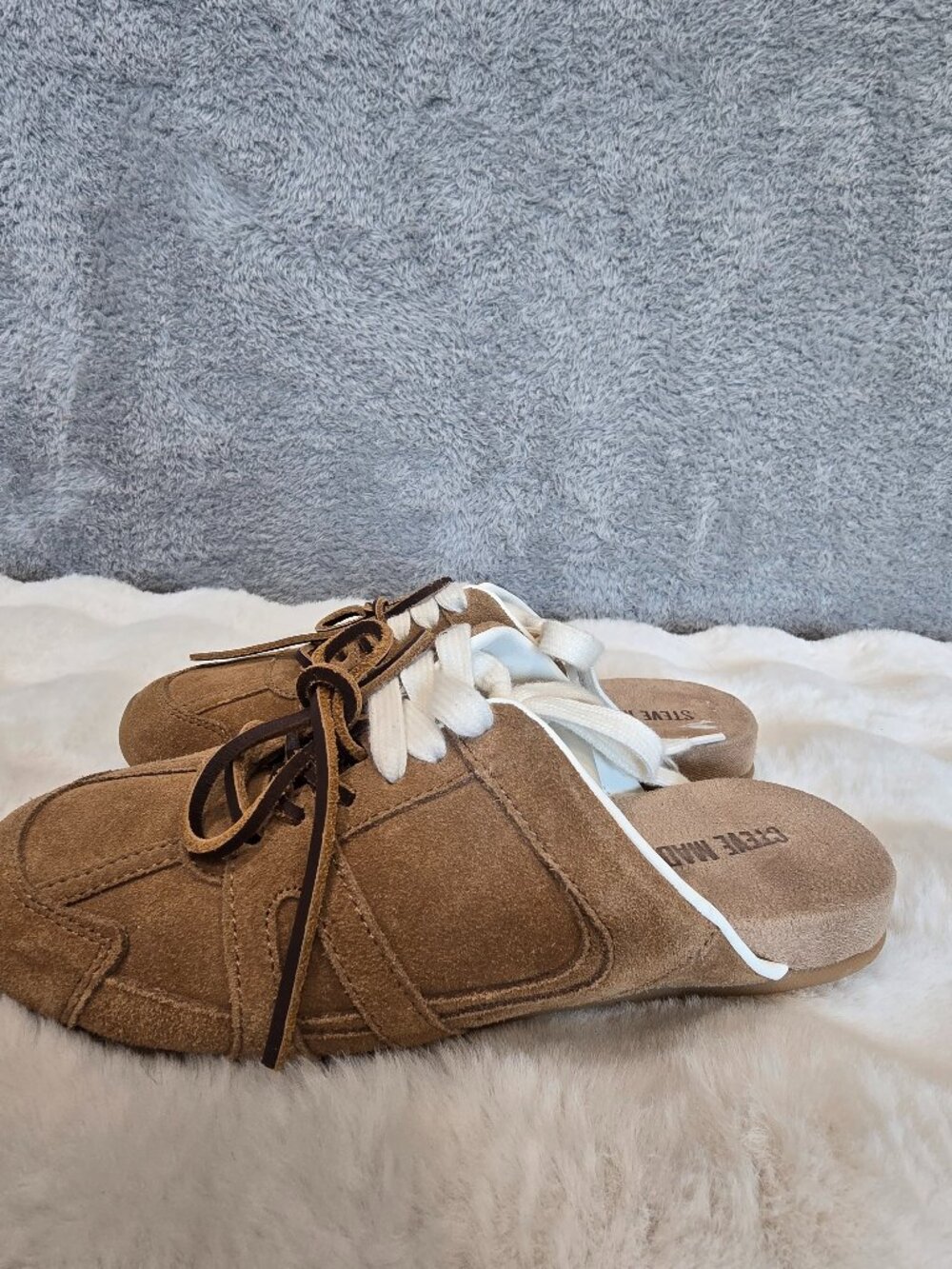 Steve Madden Women's Maysa Lace-Up Slip-On Sneakers Tan Sport Suede Size 6 NEW